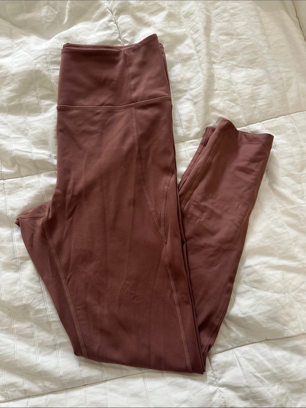 girlfriend collective mauve-brown high-waist leggings